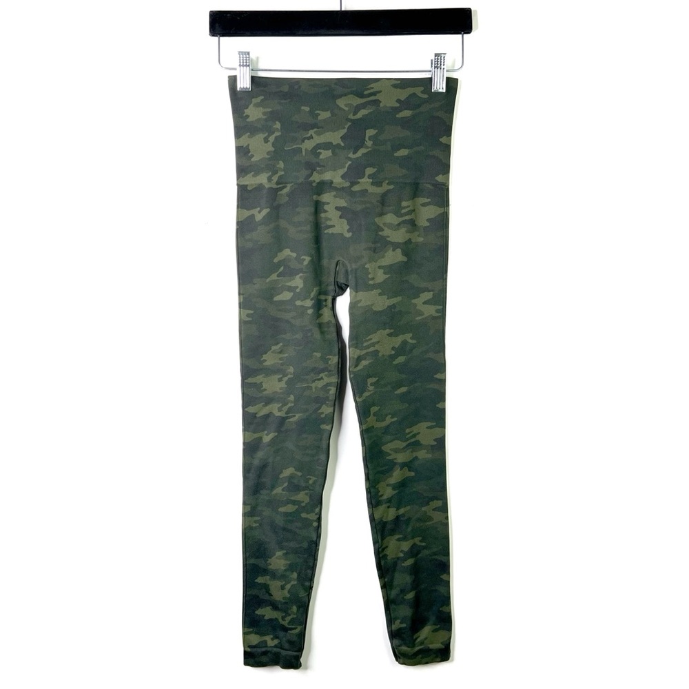 Spanx Revolve Look at Me Now Seamless Leggings Shaping Tights Green Camo Size S - Picture 5 of 9